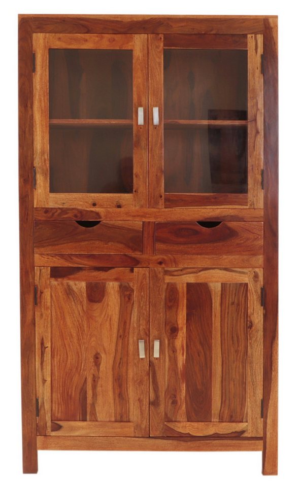 Indischesmoebelhausde Vitrine Vitrine Amba 100x180x45 aus indischem Palisandr-Massivholz von Indischesmoebelhausde