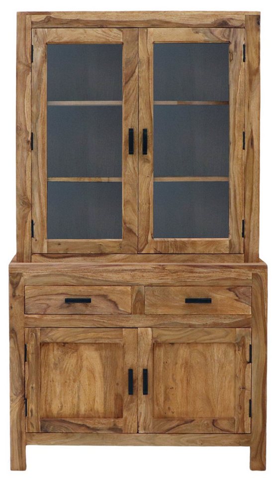 Indischesmoebelhausde Vitrine Vitrine Rami 100x180x50 aus indischem Palisandr-Massivholz von Indischesmoebelhausde