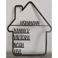 Personalisiertes Holzhaus Mit Namen Und Familiennamen, Holz Geschenk, Hochzeit Personalisiert, Geschenkidee, Haus von IndividualWerk