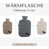 Wärmflasche Mit Weichem Bezug Und Tölter in Wunschfarbe | 2 Liter von IndividualWildDesign