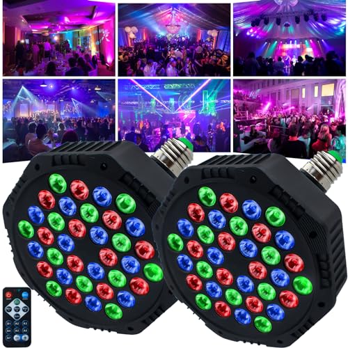 LED Par Strahler, Indmird 2 Stück RGB 36 LED Strahler Bühnenlicht Discolicht Partylicht RGB DMX512 mit Fernbedienung, LED Par Scheinwerfer für Bühne DJ Bar Party Show Weihnachten Halloween Beleuchtung LED Par Strahler, Indmird 2 Stück RGB 36 LED Strahler Bühnenlicht Discolicht Partylicht RGB DMX512 mit Fernbedienung, LED Par Scheinwerfer für Bühne DJ Bar Party Show Weihnachten Halloween Beleuchtung von Indmird