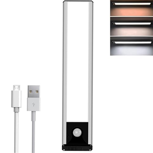 Unterbauleuchte Küche LED, Indmird 20CM Schrankbeleuchtung mit Bewegungsmelde 3 Farbmodi Dimmbar Beleuchtung LED Leiste USB Wiederaufladbar Nachtlicht Schranklicht für Küche,Schrank,Schlafzimmer,Trepp von Indmird