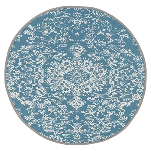 Rug Alaya06 160Cm Rotund Blue/Grey von Indomex