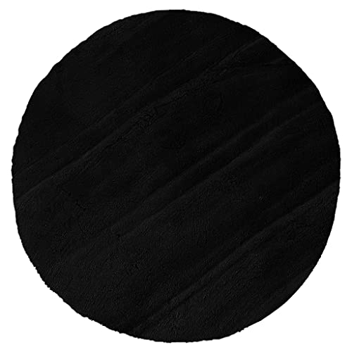 Rug Fluffy 080Cmround Black Rug Fluffy 080Cmround Black von Indomex