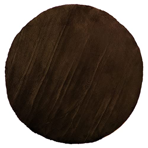 Rug Fluffy 160Cmround Brown von Indomex