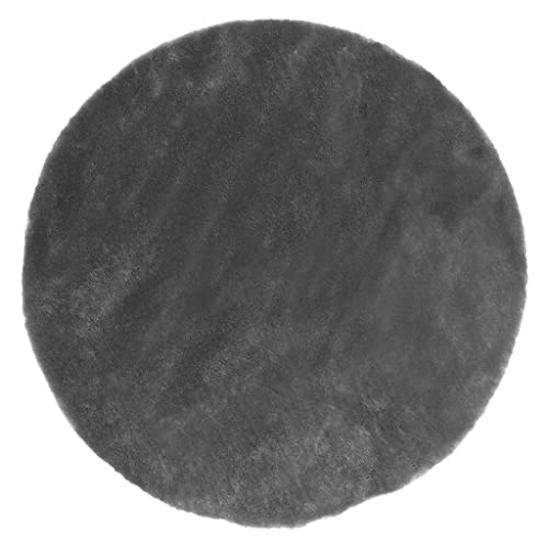 Rug Happy 110Cm Rotund Dark Grey von Indomex