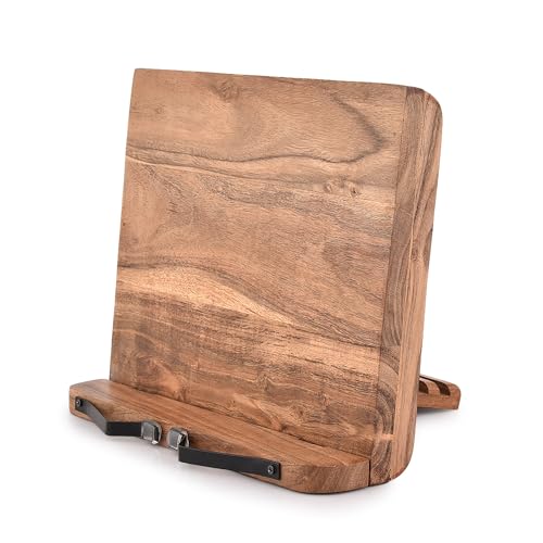 Indus Lifespace Acacia Wood Book Stand Adjustable Angle Reading Book Holder for Textbook, Receipe, Music Books, Tablet for Home Office Kitchen Lightweight Bookstand (7.94cm x 22.86cm x 3.81cm) von Indus Lifespace