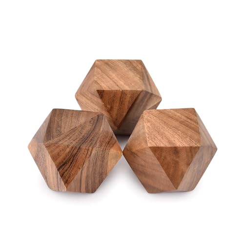 Indus Lifespace Acacia Wood Decorative Wood Ball for Centerpiece or Individual Use Ideal for Use in Living, Dining Room, Coffee Table Centerpiece Home Décor (7.62cm x 7.62cm x 7.62cm), (Set of 3) von Indus Lifespace