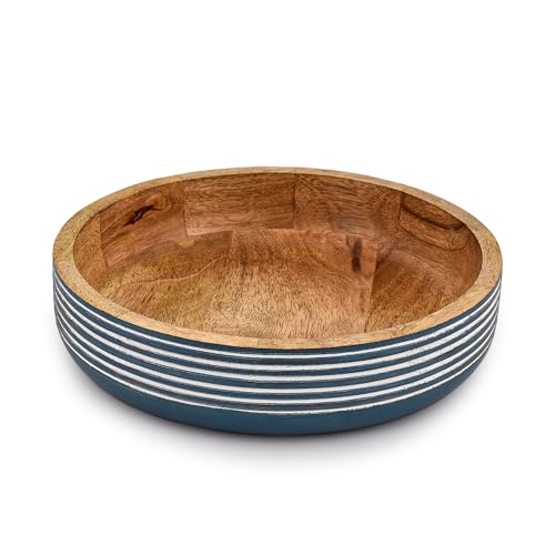 Indus Lifespace Dekorative Schalen aus Mangoholz für Heimdekoration, einzigartige Tischdekoration für Bauernhaus, rustikaler Stil (25,4 x 25,4 x 6,35 cm) von Indus Lifespace