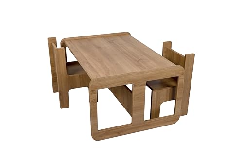 Industrial Living Kinderschreibtisch - Kindertisch mit 2 Hochstühlen - Aktivitätstisch - Kleinkindtisch - Zeichentisch - Spieltisch - Holz - Walnuss Industrial Living Kinderschreibtisch - Kindertisch mit 2 Hochstühlen - Aktivitätstisch - Kleinkindtisch - Zeichentisch - Spieltisch - Holz - Walnuss von Industrial Living