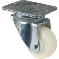 BS Rollen Lenkrolle D.100mm Trgf.300kg Ku.Platte L138xB110mm Farbe Rl.weiß von Industrial Quality Supplies