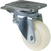 BS Rollen Lenkrolle D.125mm Trgf.450kg m.Festst.Ku.138x110mm weiß von Industrial Quality Supplies