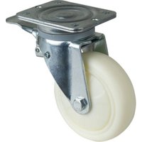 BS Rollen Lenkrolle D.150mm Trgf.600kg m.Festst.Ku.138x110mm weiß von Industrial Quality Supplies