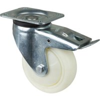 BS Rollen Lenkrolle D.150mm Trgf.650kg m.Festst.Ku.135x110mm weiß von Industrial Quality Supplies