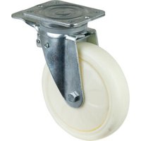 BS Rollen Lenkrolle D.200mm Trgf.600kg m.Festst.Ku.138x110mm weiß von Industrial Quality Supplies