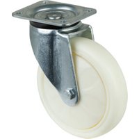 BS Rollen Lenkrolle D.200mm Trgf.750kg Ku.Platte L135xB110mm Farbe Rl.weiß von Industrial Quality Supplies