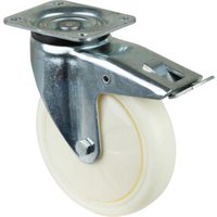 BS Rollen Lenkrolle D.200mm Trgf.750kg m.Festst.Ku.135x110mm weiß von Industrial Quality Supplies