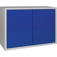 Hängeschrank H600xB800xT300mm Vollblech,1 BD Stahlbl.lichtgrau/enzianblau von Industrial Quality Supplies