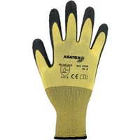 Handschuhe Gr.7 gelb/schwarz EN 388 PSA II Nyl.m.Naturlatex ASATEX von Asatex