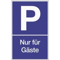 Parkplatzbeschilderung Parken f.Gäste L250xB400mm Ku.blau/weiß von Industrial Quality Supplies