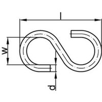 S-Haken Art. 45 Stahl 40 mm galvanisch verzinkt gal Zn S von Industrial Quality Supplies