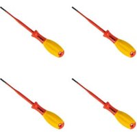 STIER Schlitz-Schraubendreher slimVDE+ Set, 3,5x0,6 | 4,0x0,8 | 5,5x1,0 | 6,5x1,2 mm (4-tlg.) von STIER