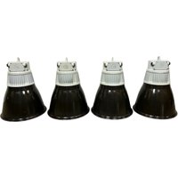 4Er Set Industrielle Hängelampen Aus Schwarzer Emaille Von Elektrosvit, 1970Er Jahre von IndustrialAntik