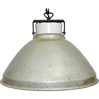 Graue Industrie-Fabrik-Hängelampe Aus Metall, 1960Er Jahre von IndustrialAntik