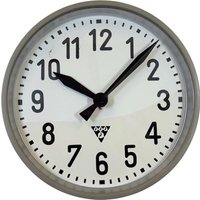 Graue Industrielle Fabrik Wanduhr Von Pragotron, 1960Er von IndustrialAntik