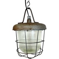 Gusseisen Käfig Hängeleuchte Im Industriedesign, 1960Er Jahre von IndustrialAntik