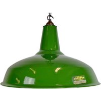 Industrielle Fabrik-Hängelampe Aus Grüner Emaille Von Jackson Electric Co., 1960Er Jahre Industrielle Fabrik-Hängelampe Aus Grüner Emaille Von Jackson Electric Co., 1960Er Jahre von IndustrialAntik