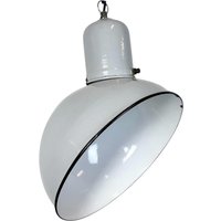 Industrielle Graue Emaille Fabrik Hängelampe, 1960Er Jahre von IndustrialAntik