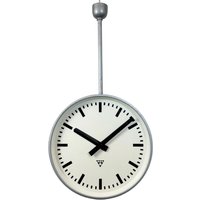 Riesige Industrielle Doppelseitige Eisenbahn Oder Fabrik Uhr Von Pragotron, 1960Er Jahre von IndustrialAntik