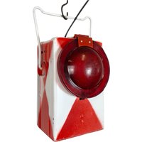 Vintage Industrielle Rote Eisenbahn Laterne, 1980Er Jahre von IndustrialAntik