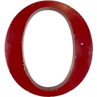 Vintage Rote Eisenfassade Buchstabe O, 1970Er Jahre von IndustrialAntik