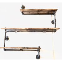 Großes Industrielles Rustikales Dreistufiges Eisenrohrregal | Wählen Sie Ihren Eigenen Fleck | 1x6, 1x8, 1x10 Oder 1x12 von IndustrialDecorStyle