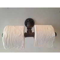 Industrielle 1/2" Oder 3/4" Rohr Doppel Toilettenpapierhalter von IndustrialDecorStyle