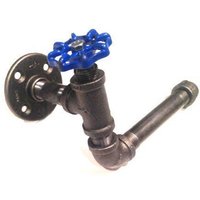 Industrielle 1/2" Oder 3/4" Schwarze Rohr Toilettenpapierhalter Mit Blauen Wasserhahn Griff von IndustrialDecorStyle