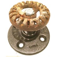Industrielle Rohr Wandhaken Und/Oder Vorhang Krawatte Zurück Mit Rustikalen Wasserhahn Griff von IndustrialDecorStyle