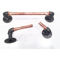Kupfer Badezimmer Set 3/4 "Oder 1/2" Rohr Mit Toilettenpapierhalter, Kleiderhaken Und 14" Handtuchhalter von IndustrialDecorStyle