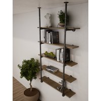 Industrielle Schweberegale Rustikaler Landhausstil Rohr-Wandregale Offene Küchenregale Robuste Landhaus-Rohrregale von IndustrialMaestro