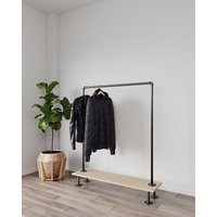 Doppelkleiderständer, Kleiderständer Mit Zwei Stangen, Industrieller Aus Rohr, Kleiderlagerung. Gerüstbretter Nicht Enthalten von IndustrialMaestro