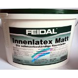 Feidal Latexfarbe matt , weiss / schneeweiss / 5 L / für stark beanspruchte Flächen / Malerqualität vom Fachmann' von Industrie Latexfarbe