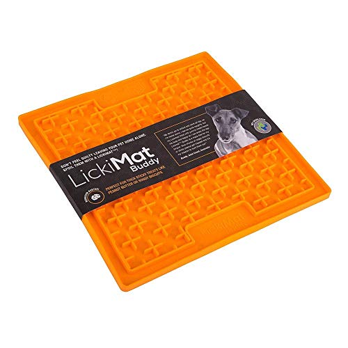 LICKIMAT SCHL Corner Buddy Hundematte 20 x 20cm, Orange, Silikon, Maschinenwäsche geeignet, für Hund, Katze, Meerschweinchen, PET_PLACEMAT, Haustiermatte, Placemat LICKIMAT SCHL Corner Buddy Hundematte 20 x 20cm, Orange, Silikon, Maschinenwäsche geeignet, für Hund, Katze, Meerschweinchen, PET_PLACEMAT, Haustiermatte, Placemat von LICKIMAT