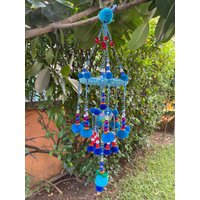 Mb0109 Handgemachtes Mobile, Kinderzimmer Zum Aufhängen Mit Bunten Perlen Und Pompoms von IndycraftsDesigns