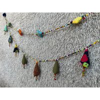 Mb0154 Handgemachtes Mobile, Kinderzimmer Hängende Dekorieren Mit Pompoms Und Bunten Perlen von IndycraftsDesigns