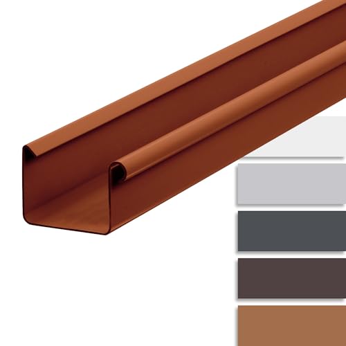 INEFA Dachrinne kunststoff Kastenrinne 200cm NW68 / 68mm Braun Dachrinnenzubehör, Regenrinnen PVC, einfache Montage, Made in Germany von INEFA