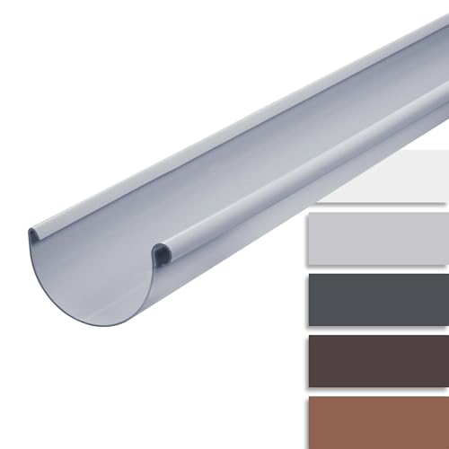 INEFA Dachrinne Kunststoff halbrund 200cm NW150 / 150mm, Grau, Regenrinnen PVC, einfache Steckmontage, Made in Germany INEFA Dachrinne Kunststoff halbrund 200cm NW150 / 150mm, Grau, Regenrinnen PVC, einfache Steckmontage, Made in Germany von INEFA