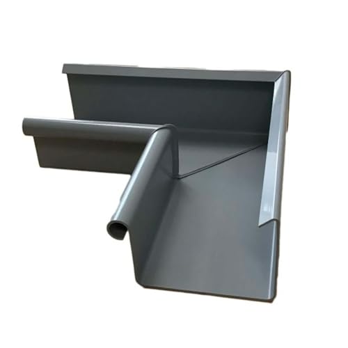 INEFA Rinnenwinkel 90 Grad kastenförmig Innenwinkel, PVC NW115 / 115mm Grau Wulst innen, Verbindungsstück Dachrinnenzubehör, Made in Germany von INEFA