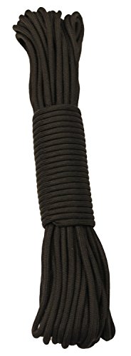 15 m / 50 FT - 4 mm Parachute Cord Seil Fallschirmseil Schnur Tau Reepschnur reißfest Wander, Survival, Camping, Outdoor, Bundeswehr 550lbs **Nicht ZUM Klettern GEEIGNET** (Schwarz, 15m / 50FT) von Inet-Trades